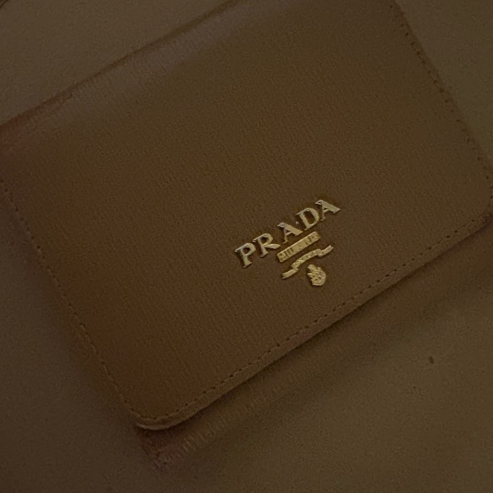 Prada cream Leather wallet used